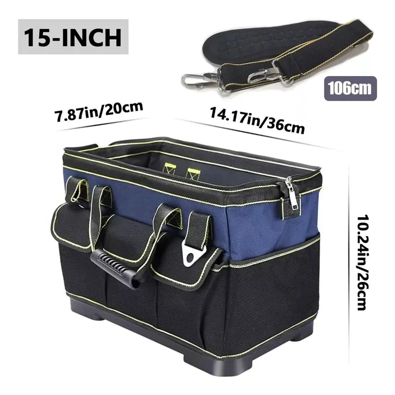MOCHILA DE HERRAMIENTAS CON FONDO PLASTICO Y GRAN CAPACIDAD - 2