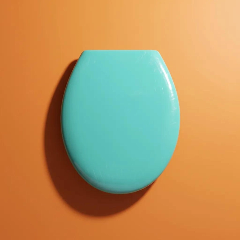 TAPA DE ASIENTO INODORO COLOR CELESTE PARA BAÑO - 3