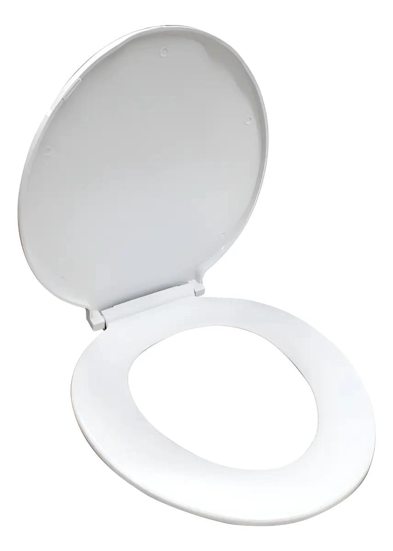 ASIENTO DE BAÑO ELONGADO REFORZADO BLANCO PARA COMODIDAD - 1