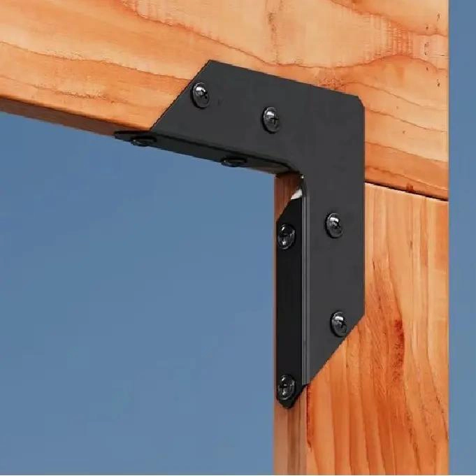 SOPORTES EN L DE METAL PARA UNION DE MADERA EN 2 PARTES - 1
