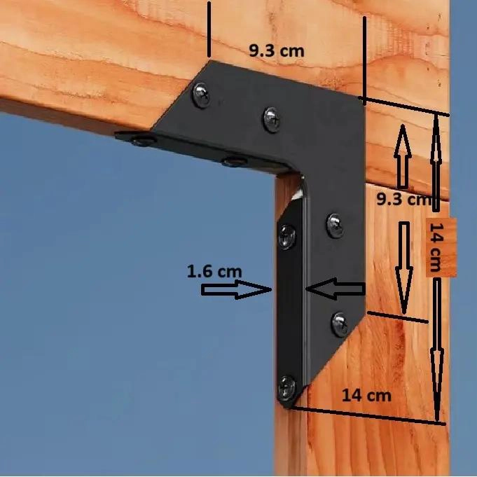SOPORTES EN L DE METAL PARA UNION DE MADERA EN 2 PARTES - 2