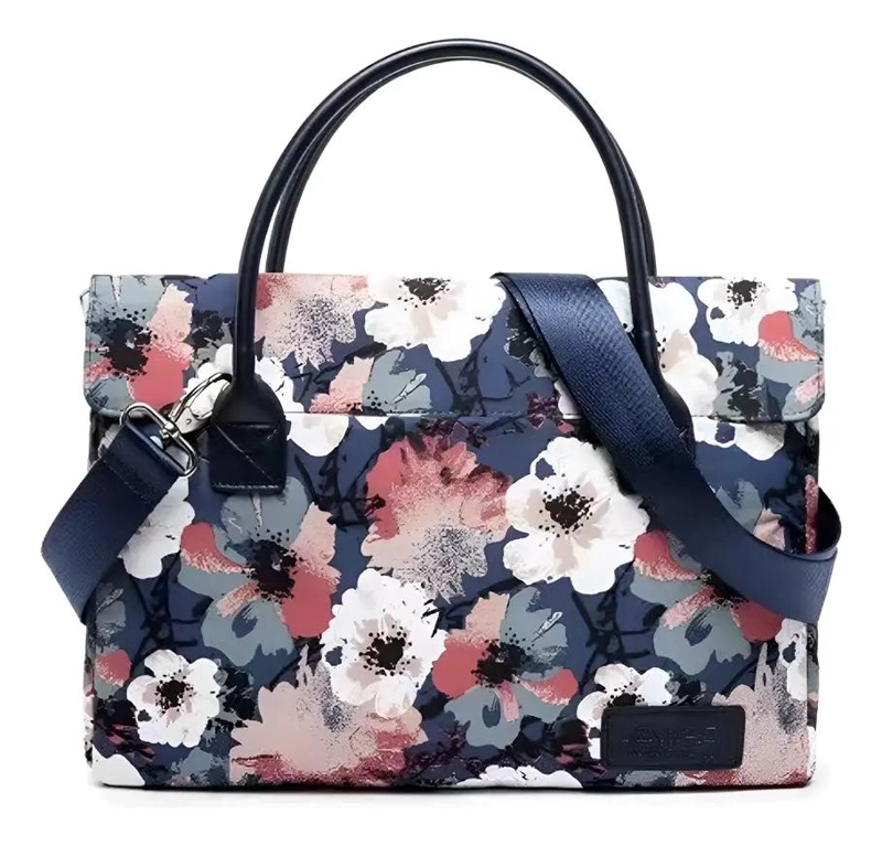 CARTERA EJECUTIVA FLORAL PARA NOTEBOOK DAMA COLOR AZUL - 2