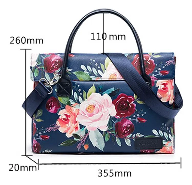 CARTERA EJECUTIVA FLORAL PARA NOTEBOOK DAMA COLOR AZUL - 4