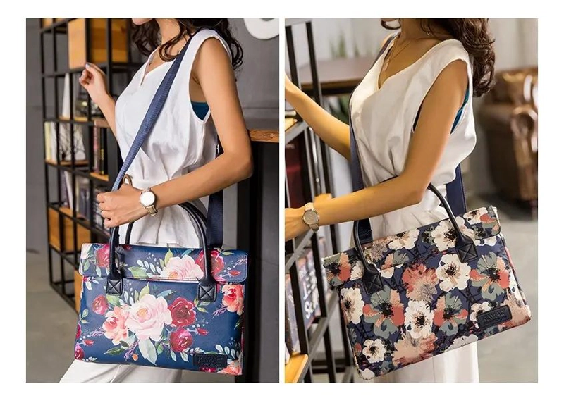 CARTERA EJECUTIVA FLORAL PARA NOTEBOOK DAMA COLOR AZUL - 6