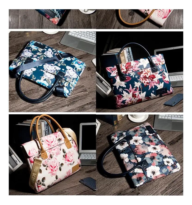 CARTERA EJECUTIVA FLORAL PARA NOTEBOOK DAMA COLOR AZUL - 8