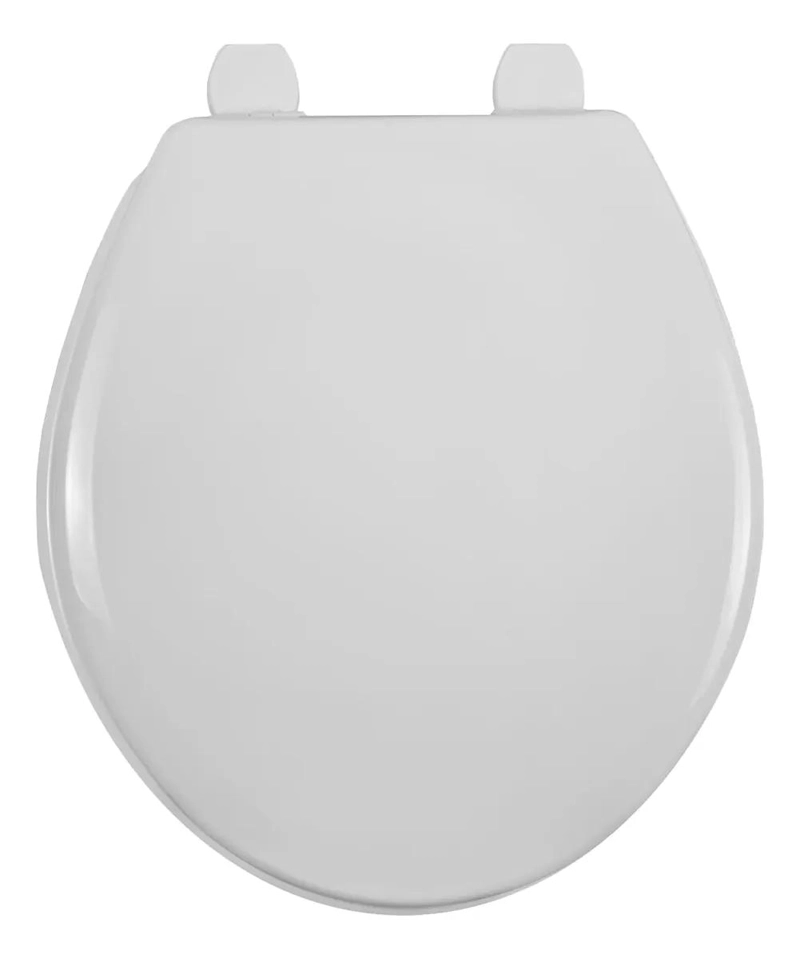 ASIENTO DE INODORO REDONDO PLASTICO ANTIBACTERIAL BLANCO - 1