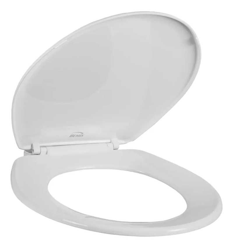 ASIENTO DE INODORO REDONDO PLASTICO ANTIBACTERIAL BLANCO - 2