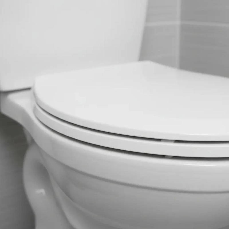 ASIENTO DE WC REDONDO PLASTICO LISO CON CIERRE SUAVE - 9