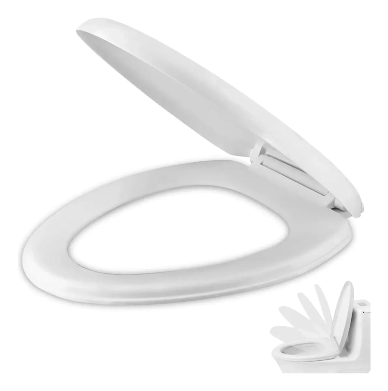 ASIENTO Y TAPA CIERRE SUAVE PARA BAÑO UNIVERSAL BLANCO - 1