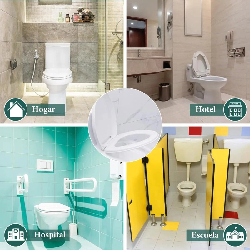 ASIENTO Y TAPA CIERRE SUAVE PARA BAÑO UNIVERSAL BLANCO - 3