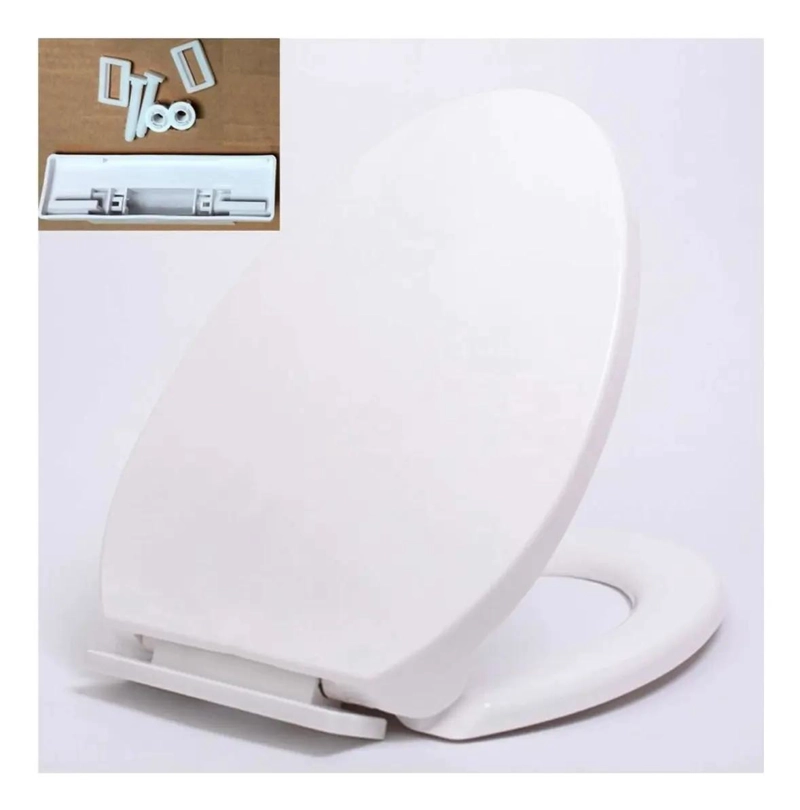 TAPA DE BAÑO ELEGANTE PARA ASIENTOS ALARGADOS EN COLOR BLANCO - 2
