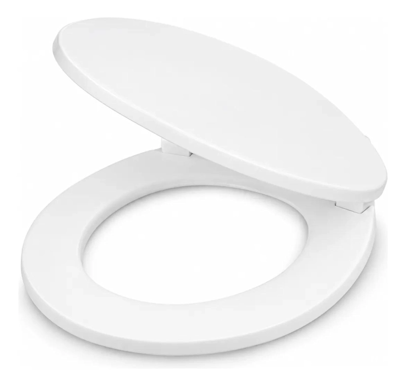 ASIENTO Y TAPA OVALADA PARA INODORO 40CM X 36.5CM COLOR BLANCO - 1
