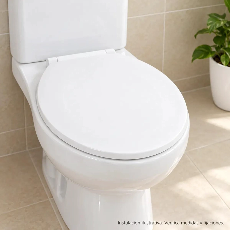 ASIENTO Y TAPA OVALADA PARA INODORO 40CM X 36.5CM COLOR BLANCO - 6
