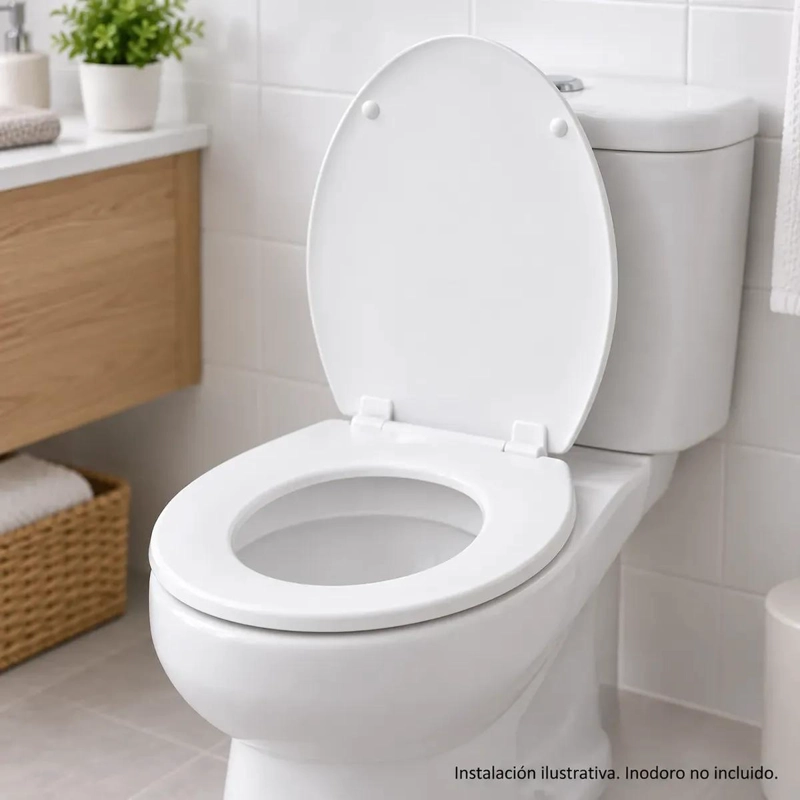 ASIENTO Y TAPA OVALADA PARA INODORO 40CM X 36.5CM COLOR BLANCO - 7