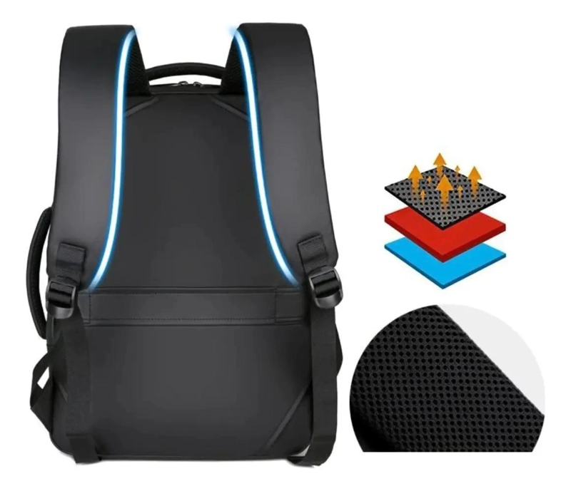 MOCHILA DE VIAJE IMPERMEABLE CON PUERTO USB Y 30 LITROS - 6