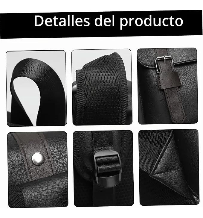 MOCHILA DE CUERO IMPERMEABLE PARA NOTEBOOK Y VIAJES - 6