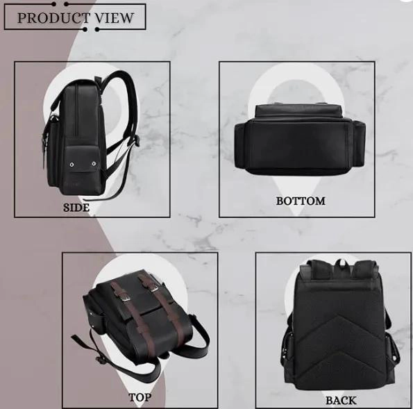 MOCHILA DE CUERO IMPERMEABLE PARA NOTEBOOK Y VIAJES - 7