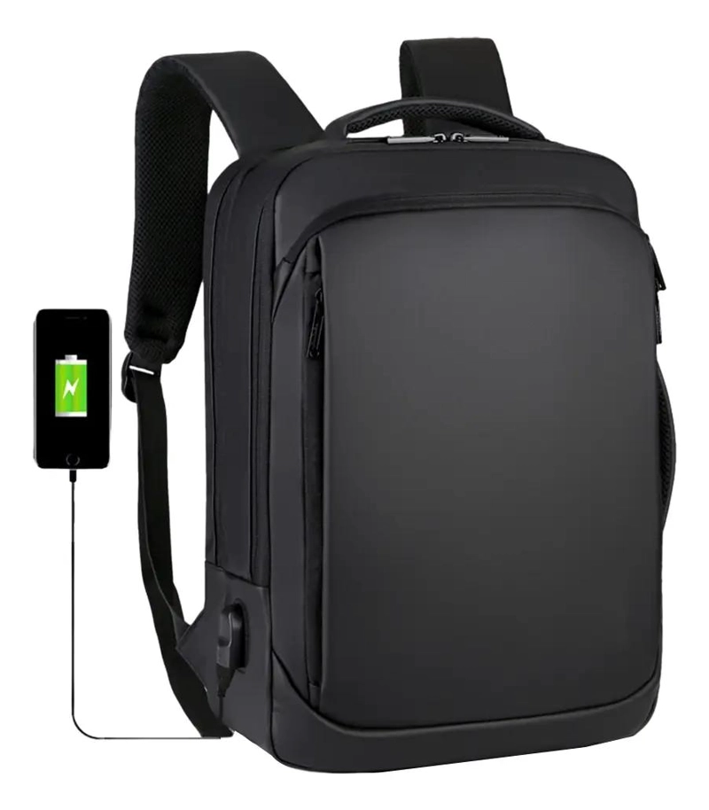MOCHILA ANTIRROBO IMPERMEABLE PARA NOTEBOOK CON PUERTO USB - 1