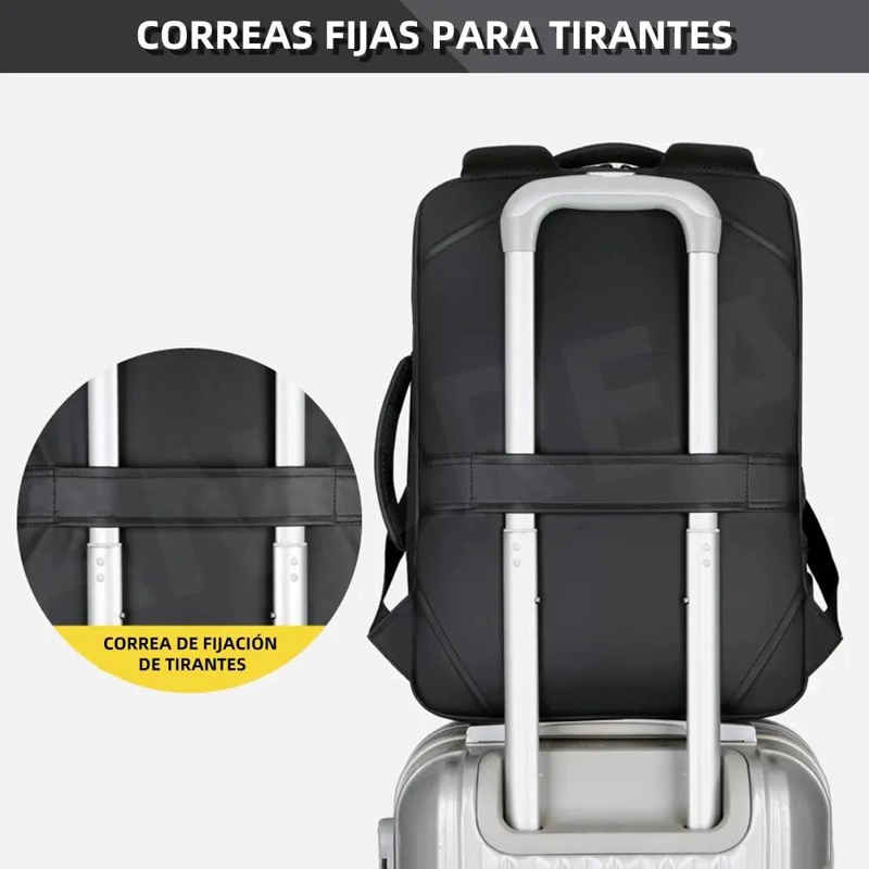MOCHILA ANTIRROBO IMPERMEABLE PARA NOTEBOOK CON PUERTO USB - 7