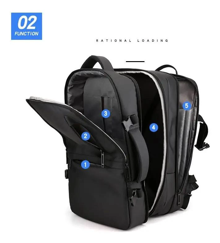 MOCHILA IMPERMEABLE MULTIFUNCIONAL CON PUERTO USB Y 35 LITROS - 3