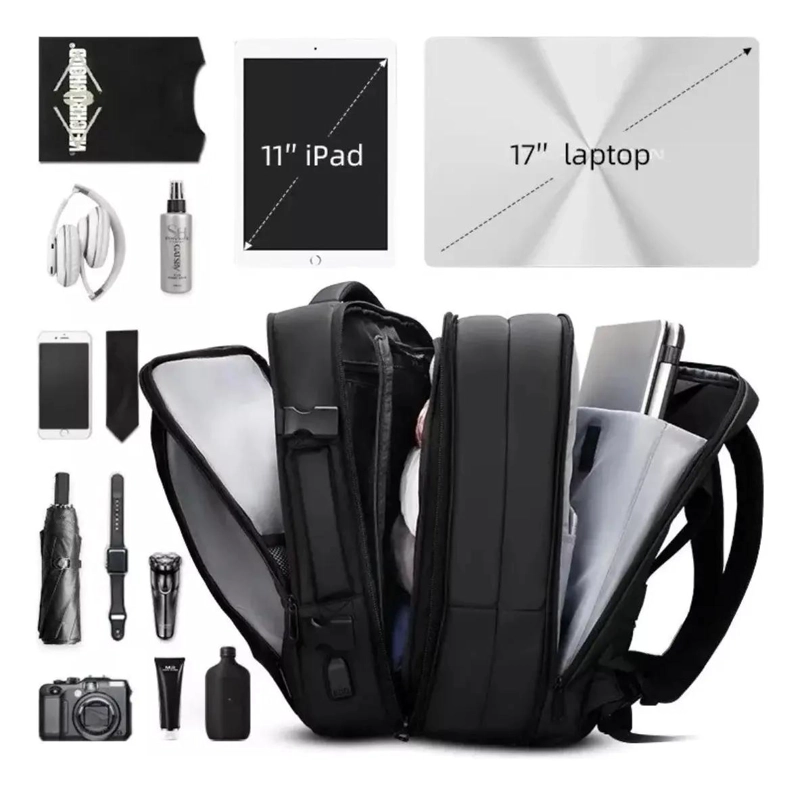 MOCHILA ANTIRROBO IMPERMEABLE EXPANDIBLE 35L CON USB - 2