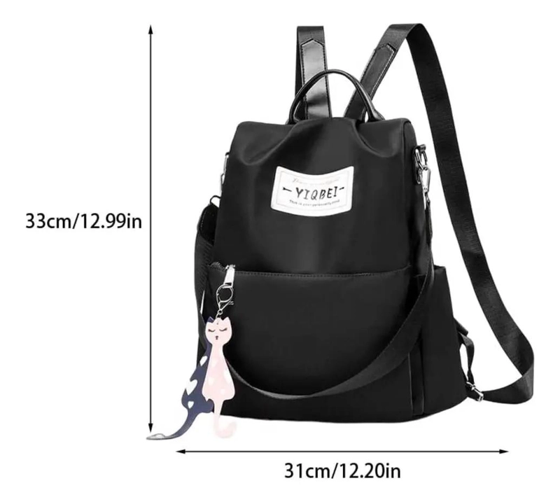 MOCHILA JUVENIL IMPERMEABLE ANTIRROBO PARA MUJER MODERNA - 4