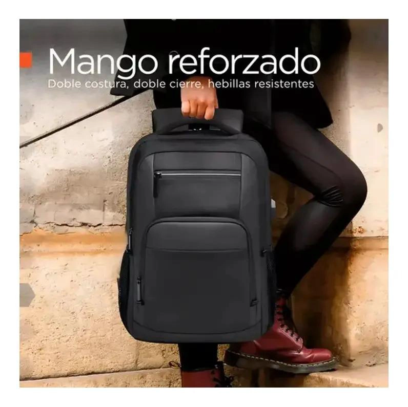 MOCHILA IMPERMEABLE ANTIRROBO CON CARGADOR USB Y COMPARTIMENTOS - 2