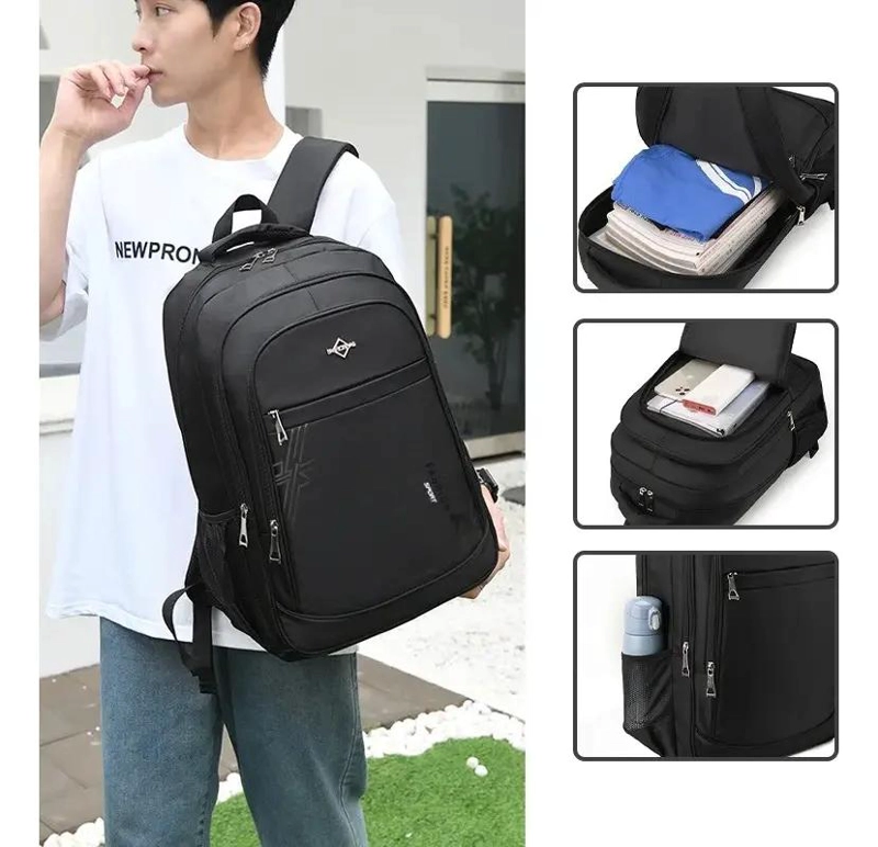 MOCHILA ESCOLAR IMPERMEABLE UNISEX CON COMPARTIMENTO PARA LAPTOP - 2