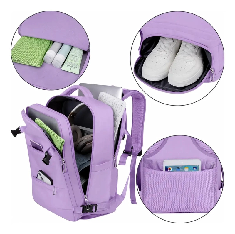 MOCHILA DE VIAJE IMPERMEABLE CON COMPARTIMENTO PARA ZAPATOS - 2