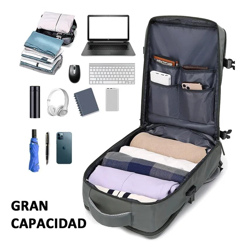 MOCHILA DE VIAJE IMPERMEABLE CON COMPARTIMENTOS ESPECIALES - 2