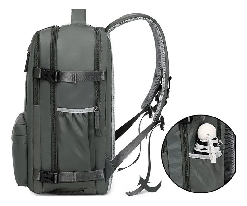 MOCHILA DE VIAJE IMPERMEABLE CON COMPARTIMENTOS ESPECIALES - 7