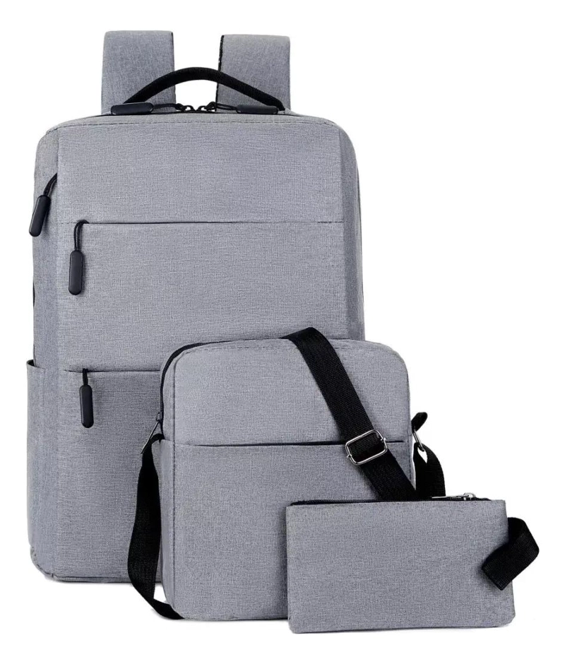 MOCHILA URBANA SET DE 3 PIEZAS CON CARGA USB - 2