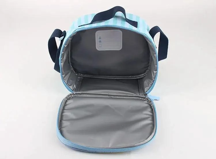 MOCHILA ESCOLAR CON RUEDAS Y SET DE LONCHERA CELESTE - 4