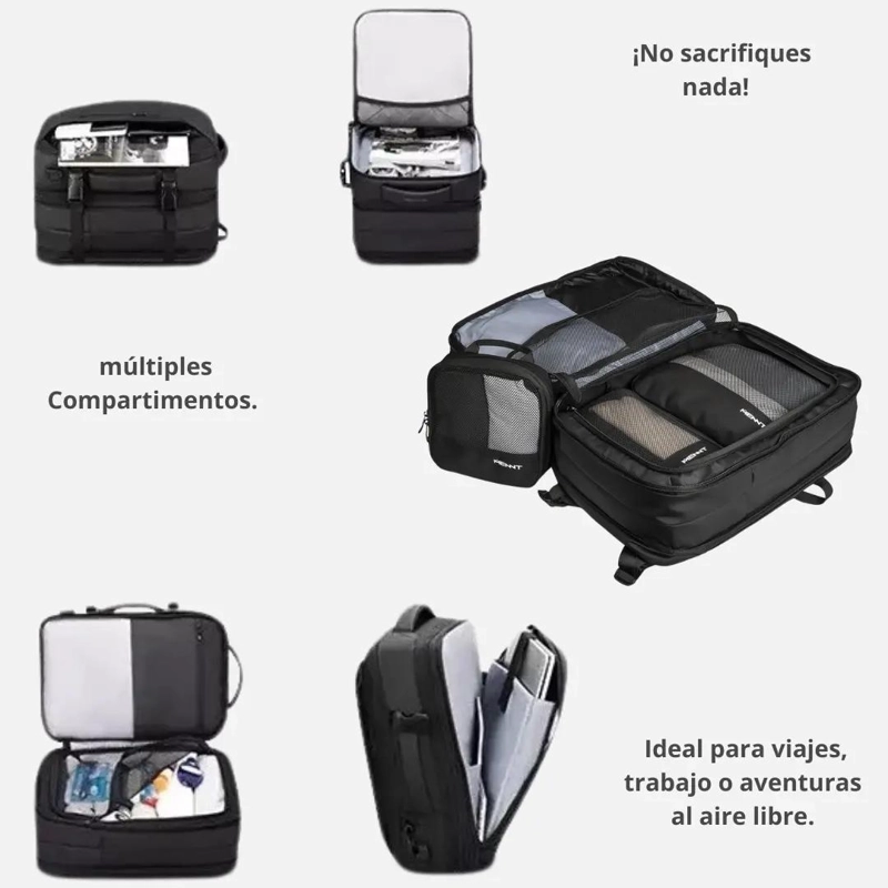 MOCHILA MALETA IMPERMEABLE ANTIRROBO EXPANDIBLE 35 LITROS - 6