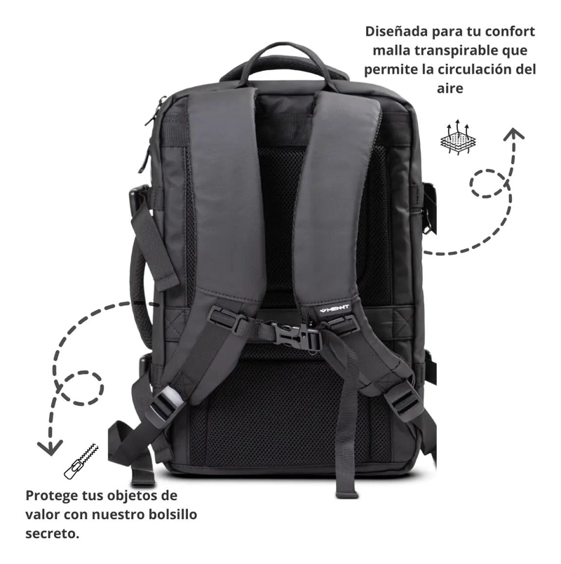 MOCHILA MALETA IMPERMEABLE ANTIRROBO EXPANDIBLE 35 LITROS - 7