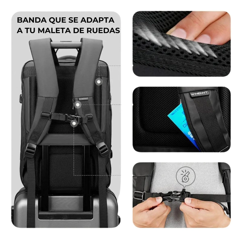 MOCHILA MALETA IMPERMEABLE ANTIRROBO EXPANDIBLE 35 LITROS - 8