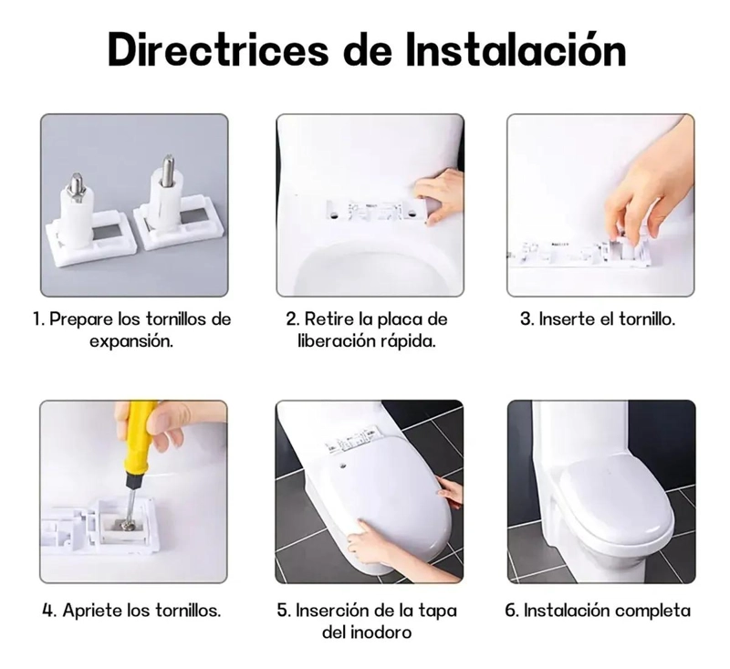 ASIENTO DE INODORO ENGROSADO DE INSTALACION RAPIDA EN FORMA DE V - 3
