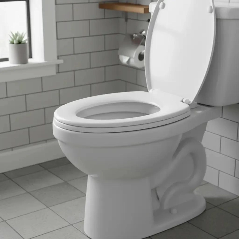 ASIENTO DE WC REDONDO BRILLANTE PARA BAÑO ELEGANTE - 4