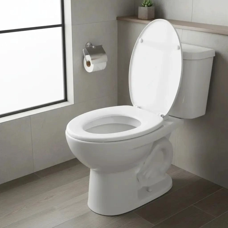 ASIENTO DE WC REDONDO BRILLANTE PARA BAÑO ELEGANTE - 5