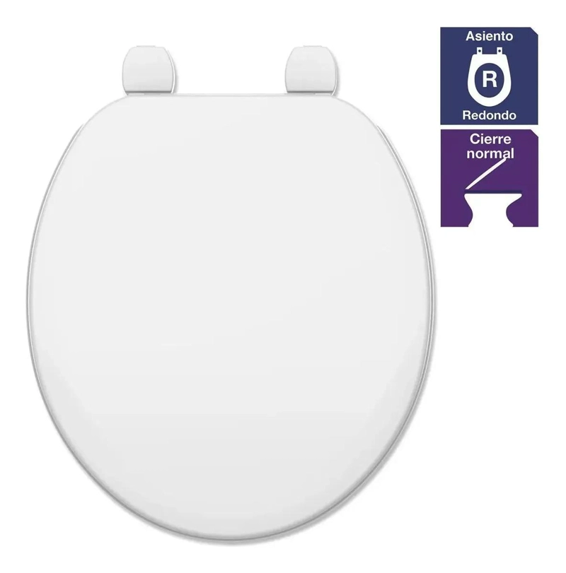 ASIENTO DE WC REDONDO BRILLANTE PARA BAÑO ELEGANTE - 7