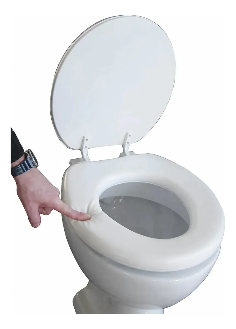 ASIENTO ACOLCHADO BLANCO PARA INODORO CON CIERRE LENTO - 1