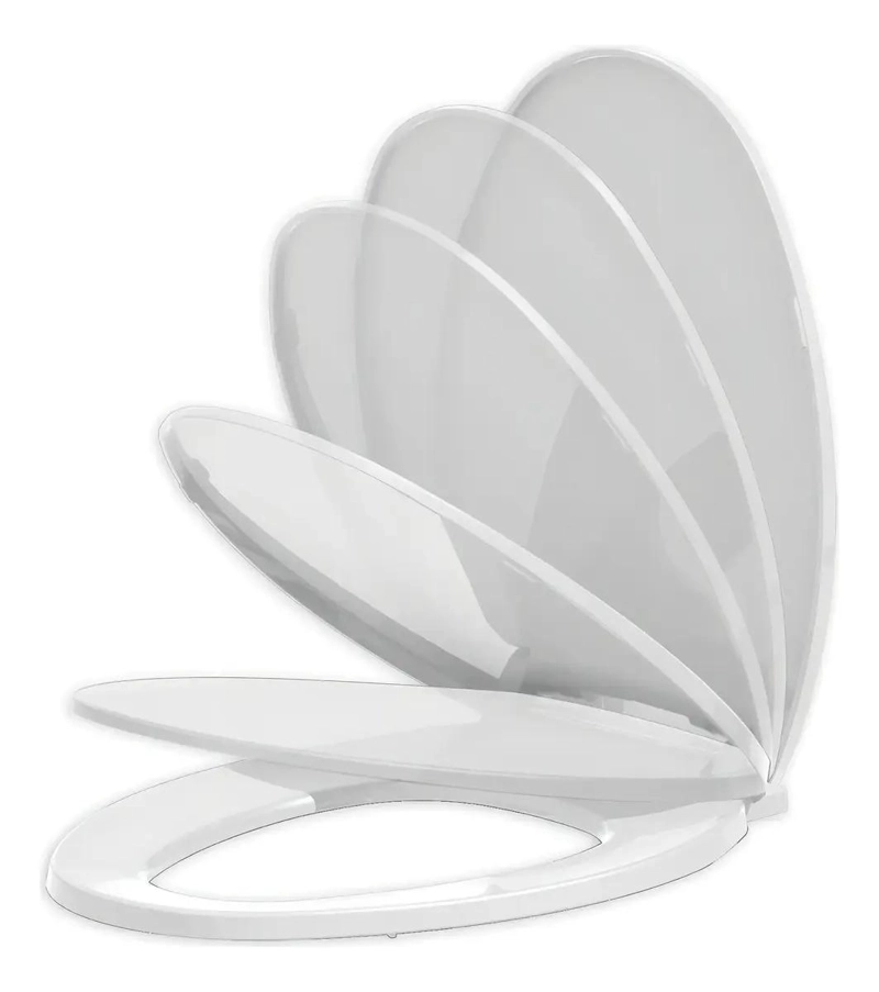 TAPA INODORO ELONGADA CIERRE SUAVE PLASTICO BLANCO - 2