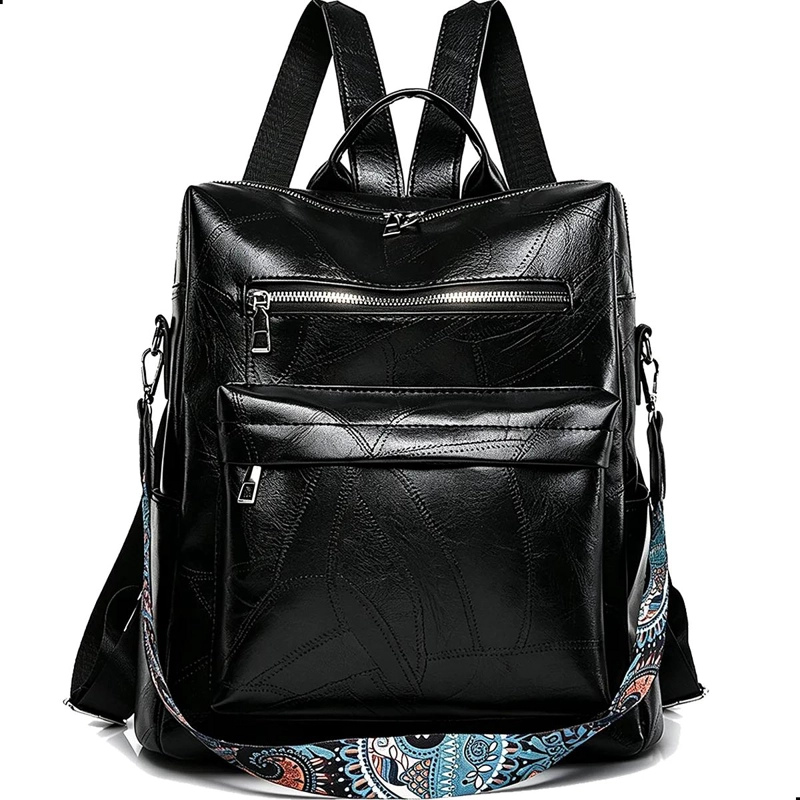 MOCHILA DE CUERO PU IMPERMEABLE PARA MUJER IDEAL PARA VIAJES - 1