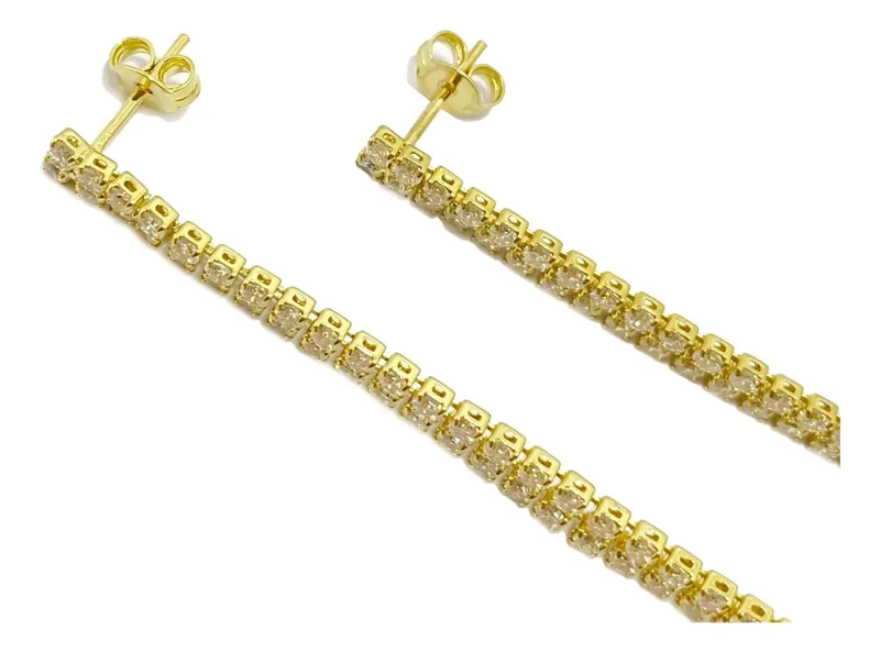 AROS COLGANTES DE CIRCONES BAÑADOS EN ORO 18K - 2