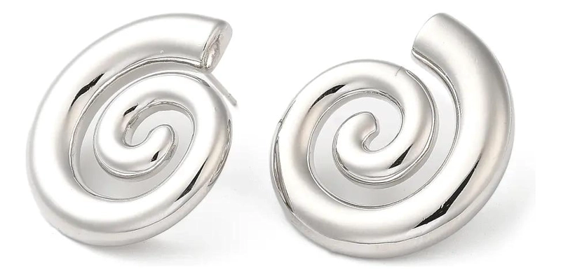 AROS DE BOTON ELEGANTES EN ACERO INOXIDABLE PARA MUJER - 1