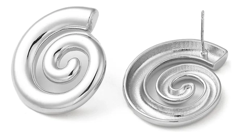 AROS DE BOTON ELEGANTES EN ACERO INOXIDABLE PARA MUJER - 3