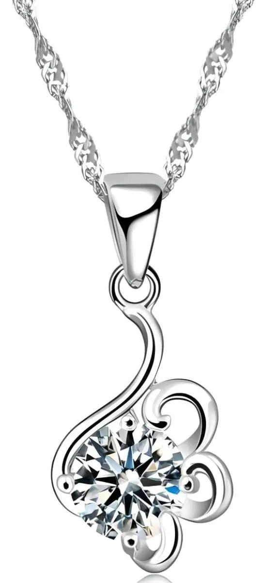 CONJUNTO DE JOYERIA DE PLATA 925 CON AROS Y COLLAR ELEGANTE - 3