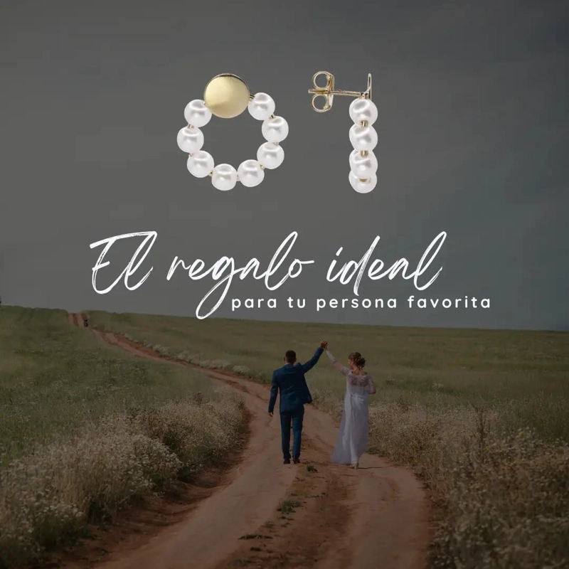 AROS ENCHAPADOS EN ORO CON PERLAS DE IMITACION ELEGANTES - 2