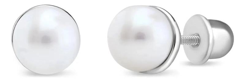 AROS DE PERLA CULTIVADA DE 6MM EN PLATA 925 - 1