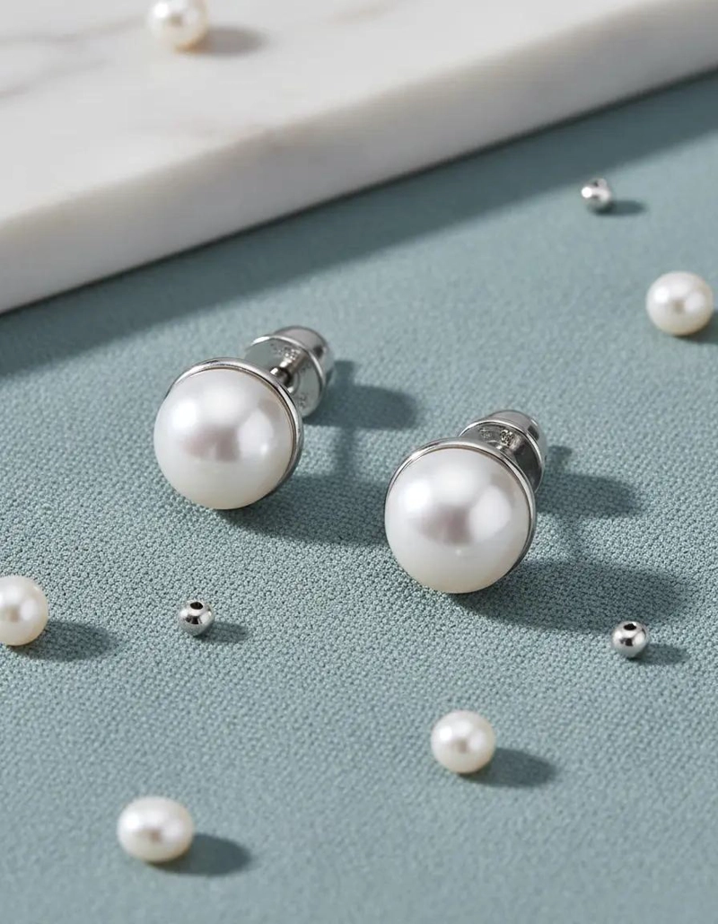 AROS DE PERLA CULTIVADA DE 6MM EN PLATA 925 - 3